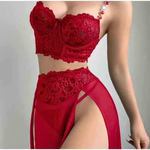 Celestia Luxe Lace 3-Piece Lingerie Set