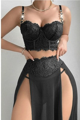 Celestia Luxe Lace 3-Piece Lingerie Set