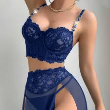 Celestia Luxe Lace 3-Piece Lingerie Set