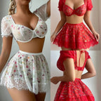 Floral Lace Two Piece Babydoll Set