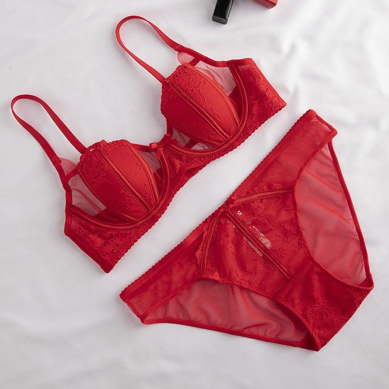 Scarlet Elegance Lace Lingerie Set