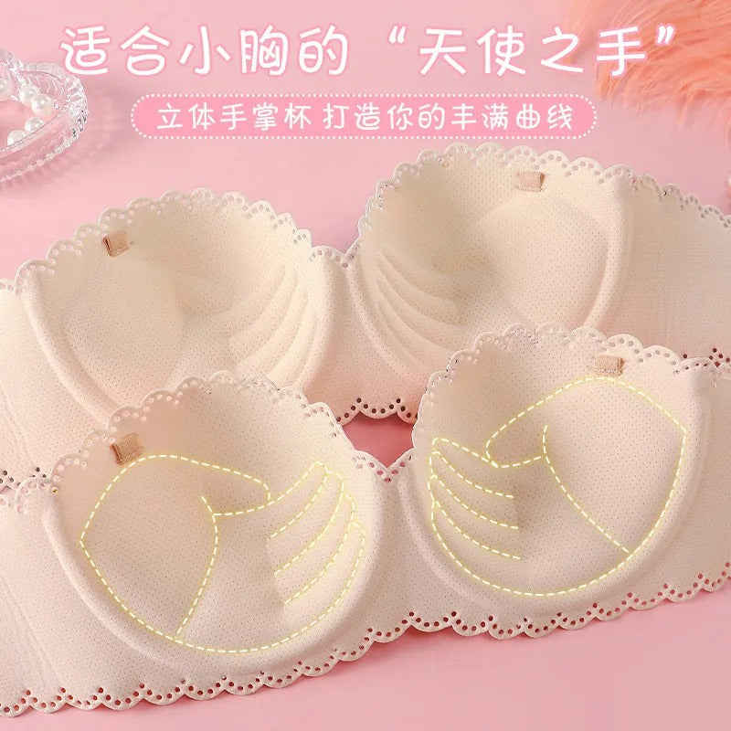 Cute Cartoon Strapless Bra Set – Soft & Seamless Comfort