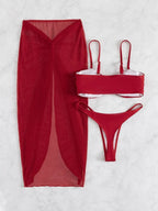 Scarlet Chic Two-Piece Wrap Skirt Set