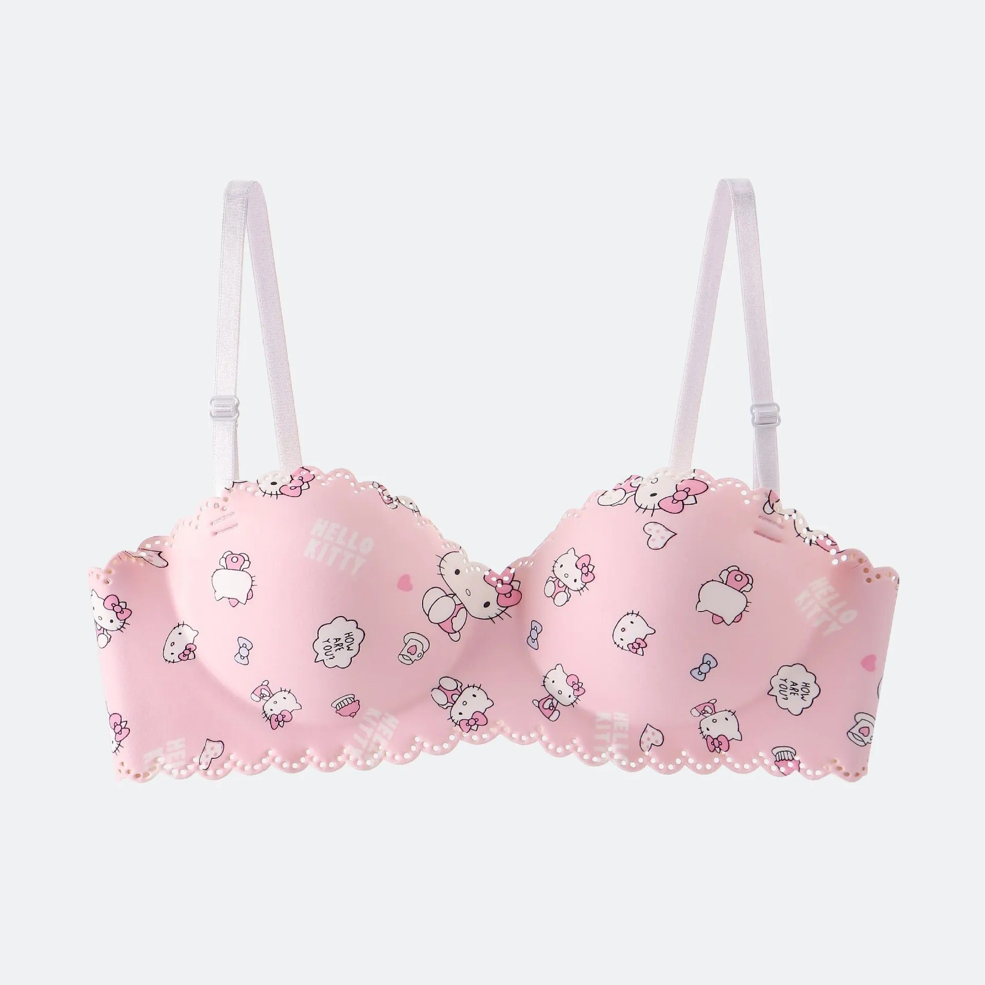 Cute Cartoon Strapless Bra Set – Soft & Seamless Comfort