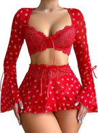 Lace 3-Piece Romantic Nightwear Set