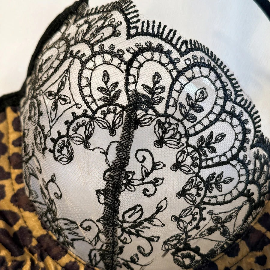 Scarlet Lace & Leopard Luxe Lingerie Set
