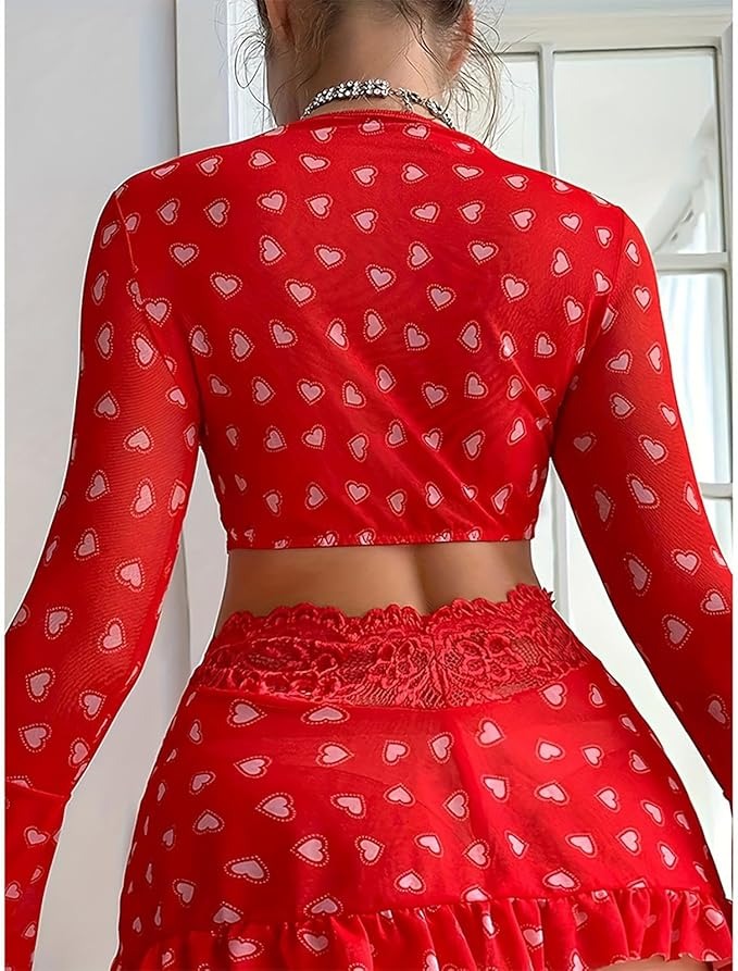 Lace 3-Piece Romantic Nightwear Set