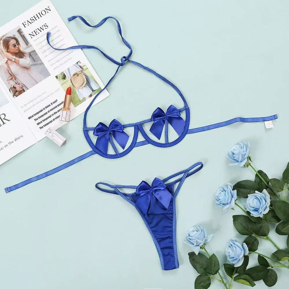 Velvet Bow Lingerie Set