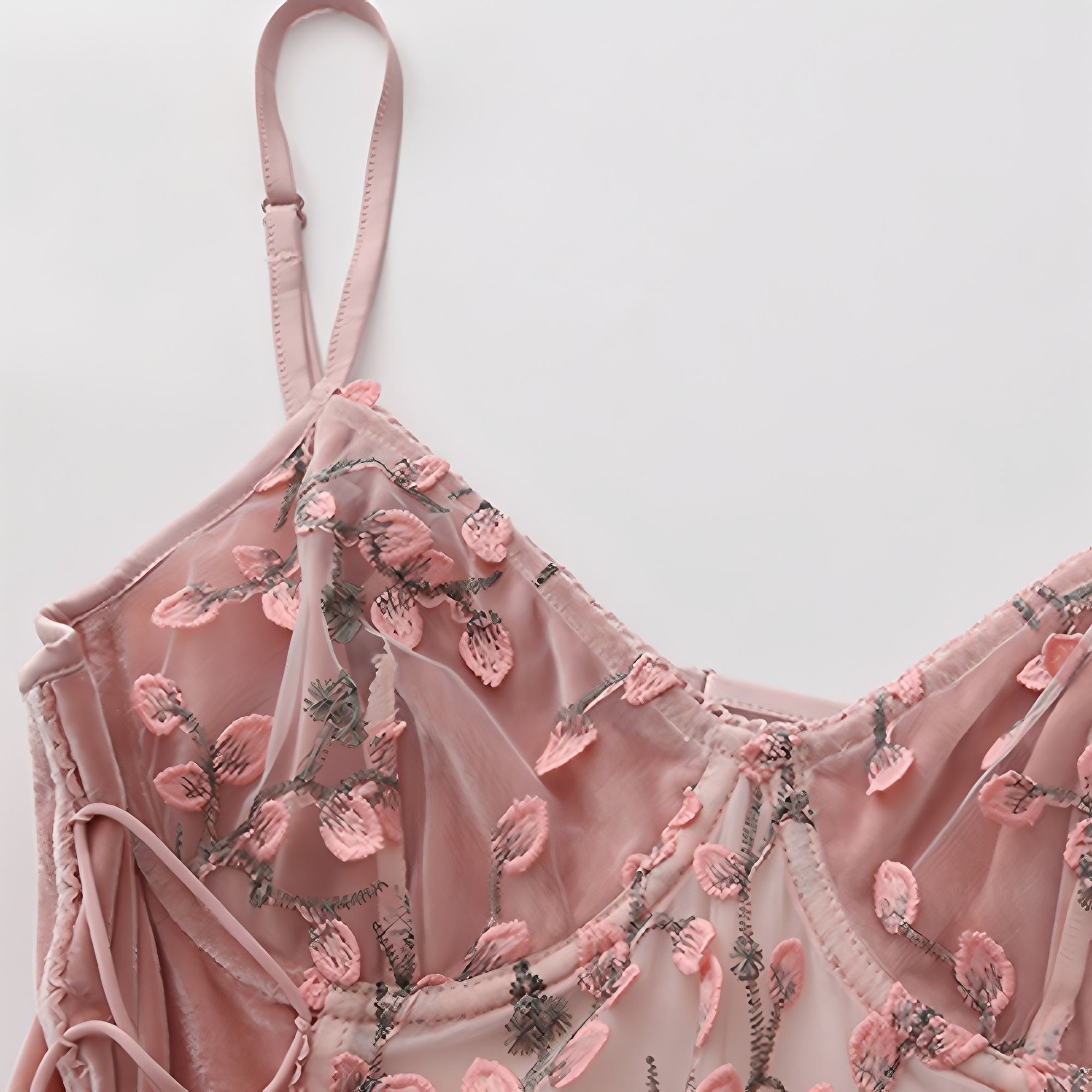 Short Night Dress for Girl – Pink Floral Lace-Up Corset Mini Dress