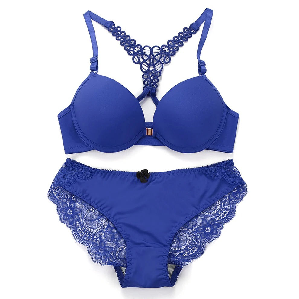 Butterfly Lace Front-Closure Lingerie Set