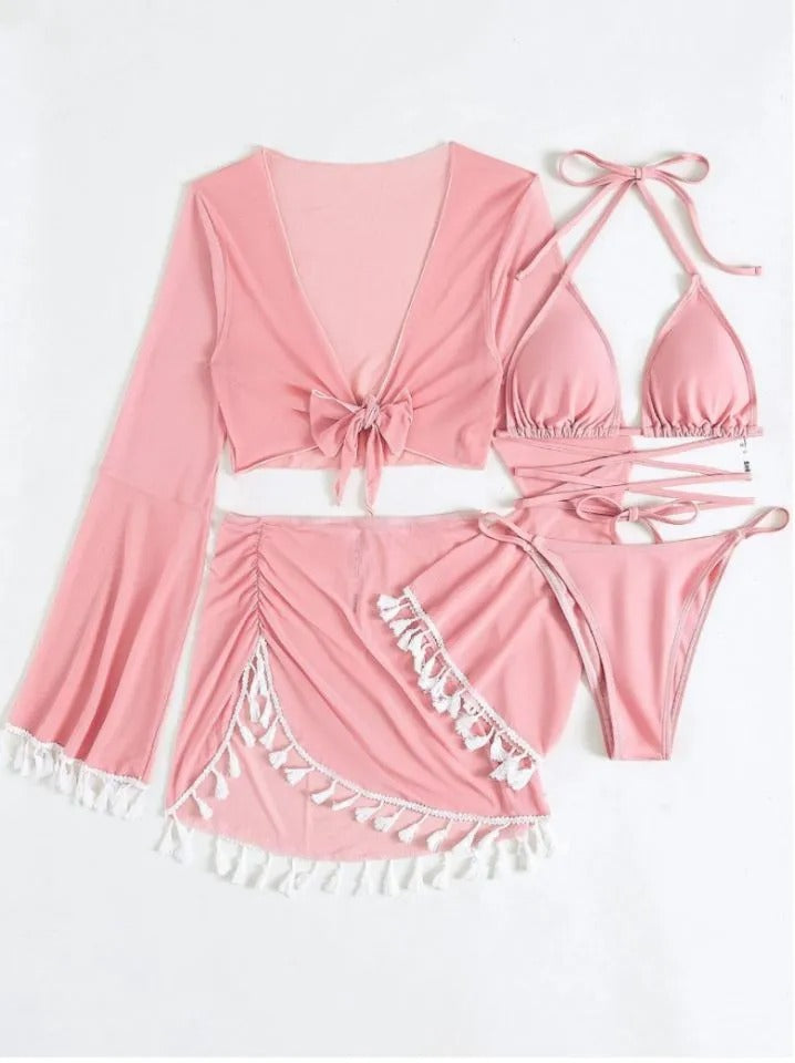 Beachwear 4-Piece Bikini Set – Stylish Summer Swimwear