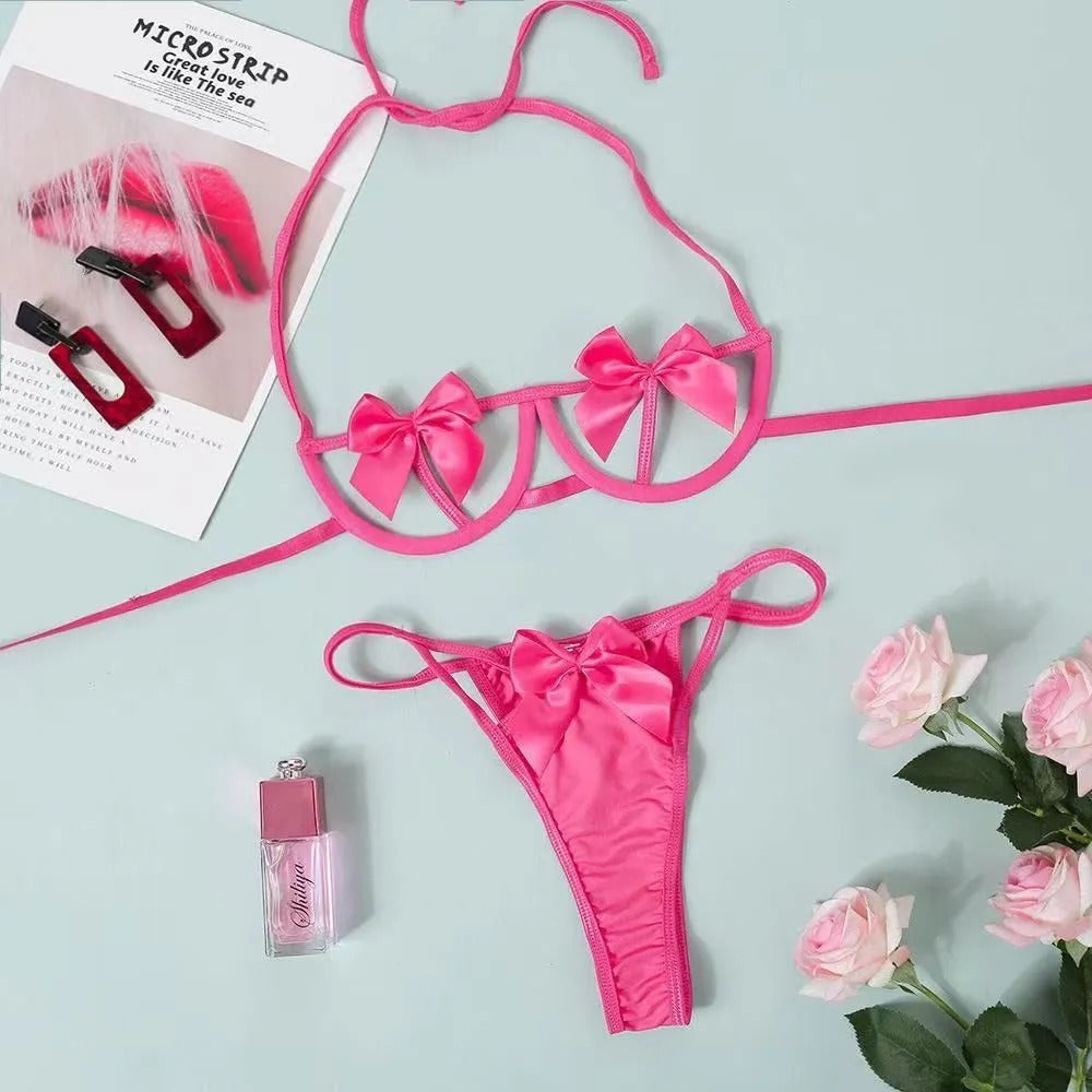 Velvet Bow Lingerie Set