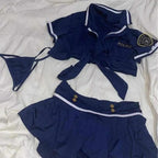Sexy Police Costume Dress – Crop Top & Mini Skirt Set