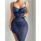 Elegant Lace Sheer Nightdress – Bodycon Sleepwear