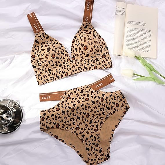 Wild Charm Leopard Print Lingerie Set
