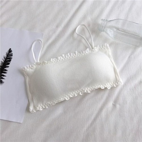 Rosy Ribbed Comfort Tube Bra
