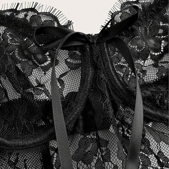 Midnight Allure Sheer Lace Night Dress