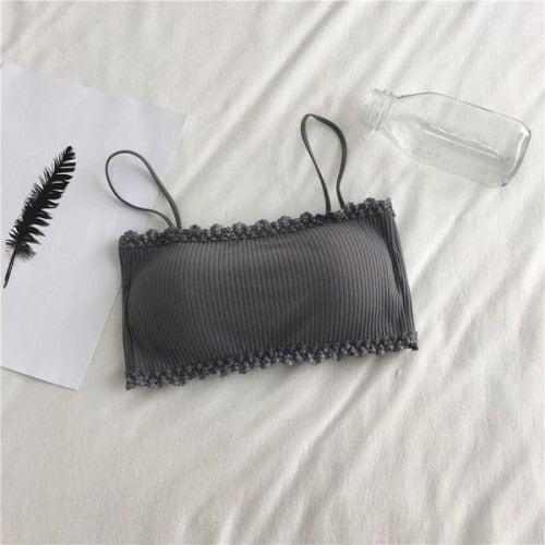 Rosy Ribbed Comfort Tube Bra