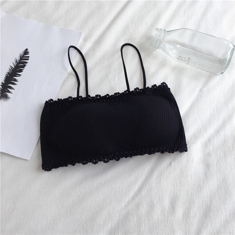 Rosy Ribbed Comfort Tube Bra