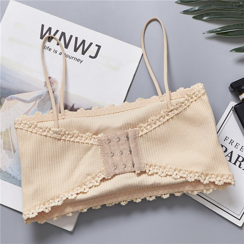 Rosy Ribbed Comfort Tube Bra