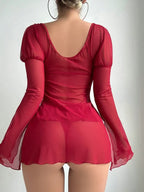 Rose Charm Sheer Babydoll Set