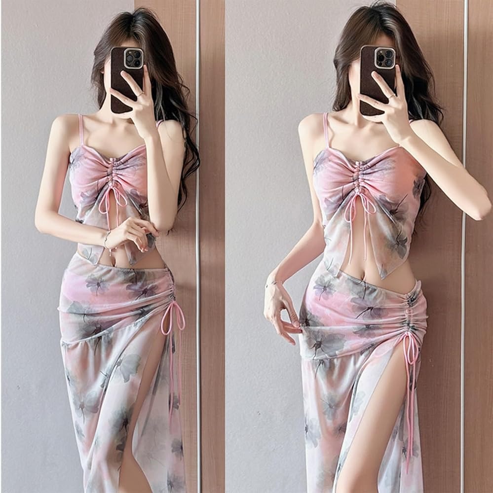 Blush Bloom Satin Slit Set