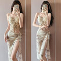Blush Bloom Satin Slit Set