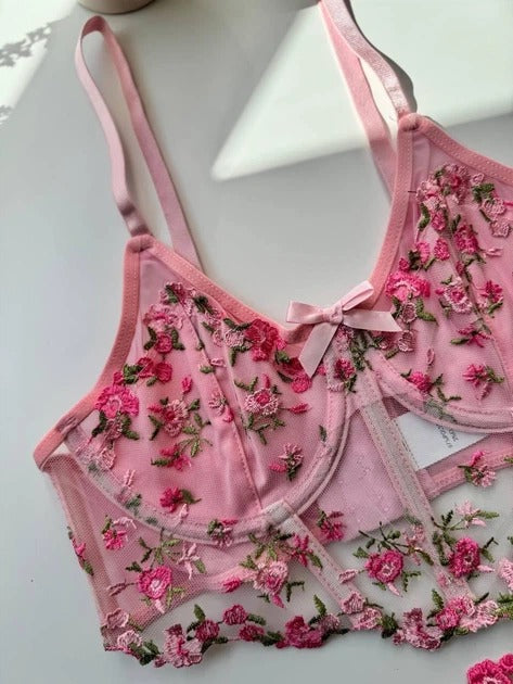Luxury Floral Lace Lingerie Set