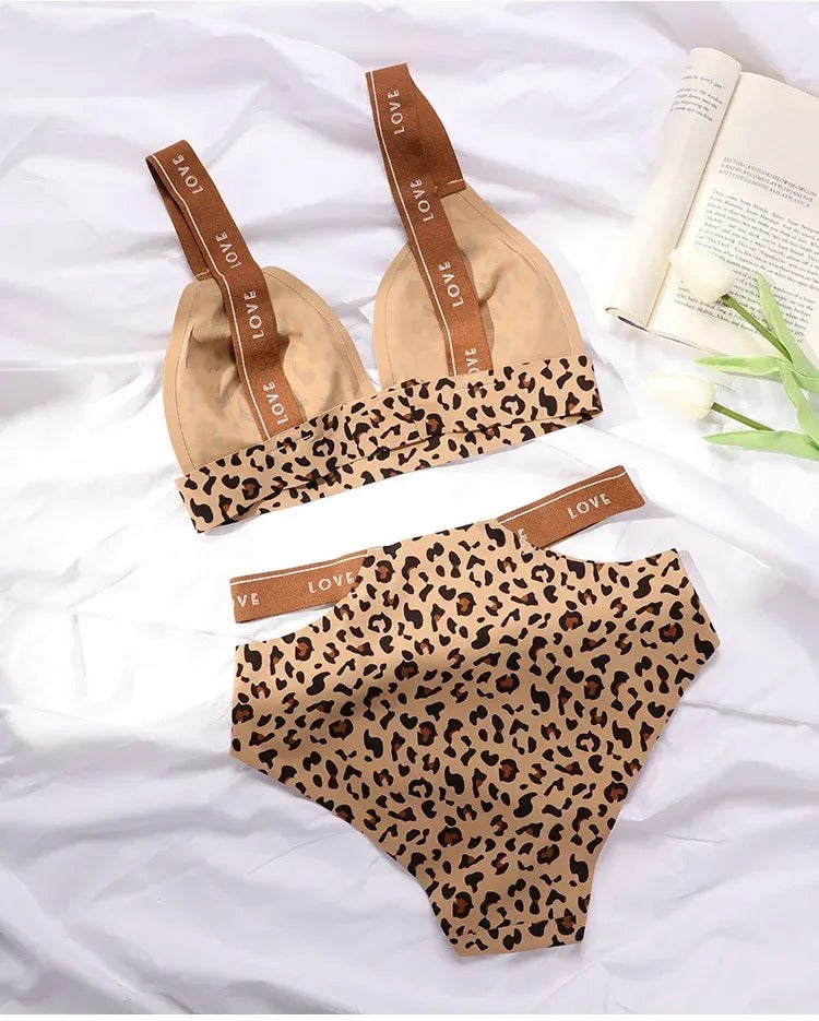 Wild Charm Leopard Print Lingerie Set