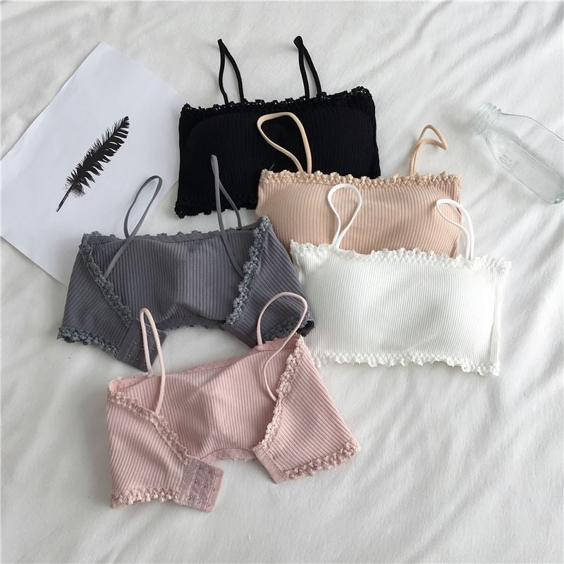 Rosy Ribbed Comfort Tube Bra