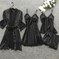 Luxury Satin Lace 4-Piece Nightwear Set