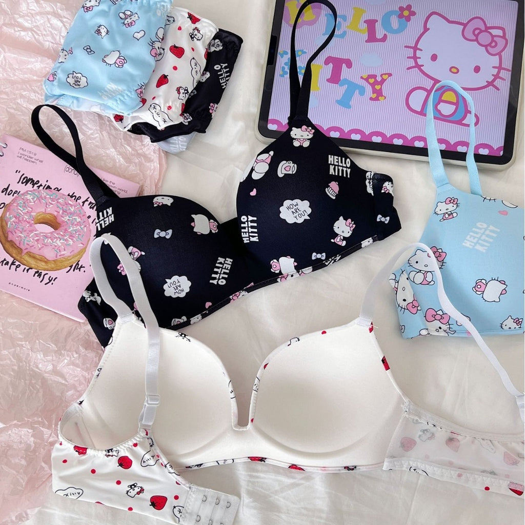 Cute Cartoon Printed Bra & Panty Set – Soft & Comfortable