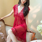 Elegant Lace Deep V Nightdress