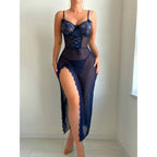 Midnight Elegance Lace Corset Nightdress Set