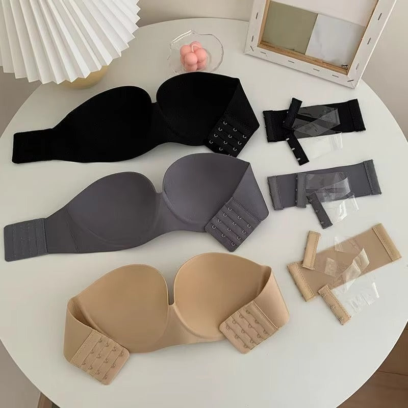 Seamless Strapless Push-Up Bra Set