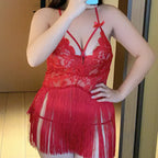 Lace Tassel Babydoll Lingerie Set