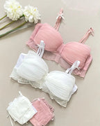 Midnight Elegance Ruffle Lingerie Set