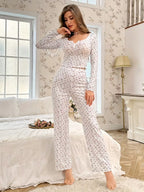 Floral Ribbed Lounge Set