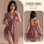 Elegant Lace Deep V Nightdress
