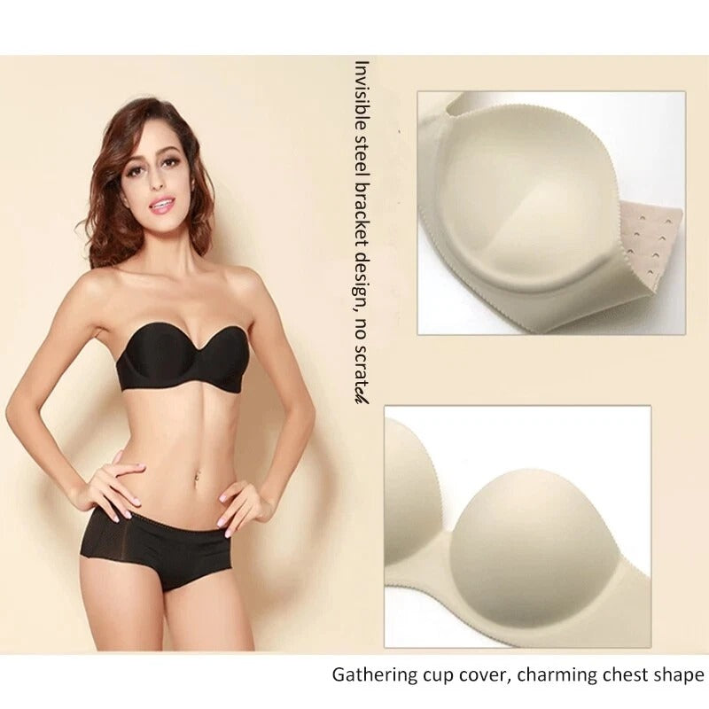 Seamless Strapless Push-Up Bra Set